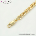 75474 xuping joyería de moda de alta calidad chapado en oro pulsera estilo simple cadena de mano